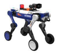 治安巡邏四足機器狗 （輪足，集成一體式遙控器+對講照明+警示燈+自主跟隨）